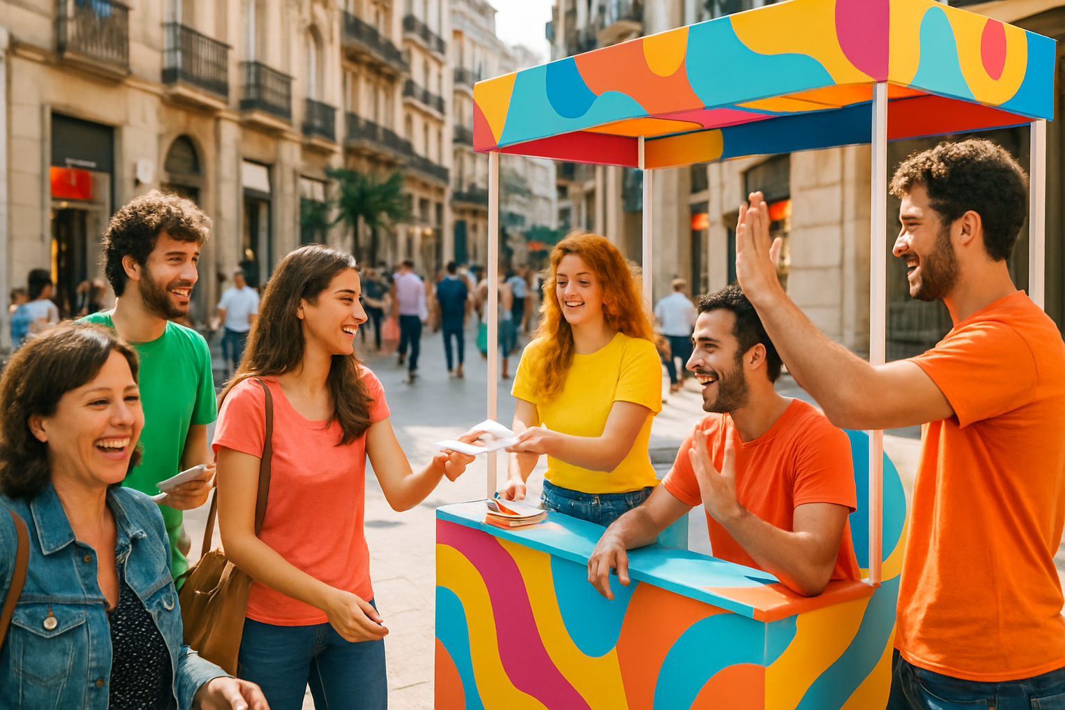 Acción de street marketing autorizada en la vía pública